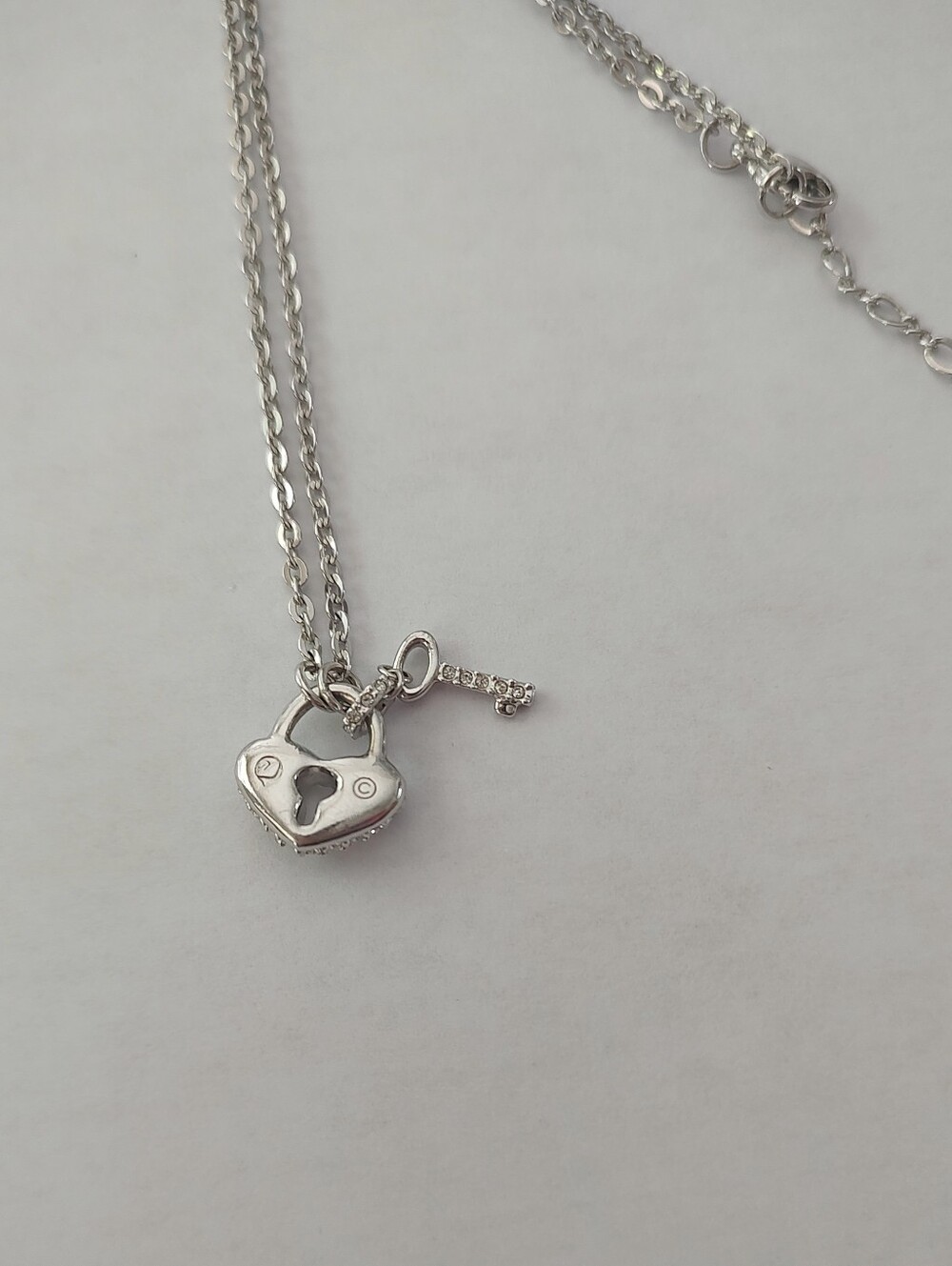 Swarovski Heart Lock & Key Necklace - Picture 3 of 7